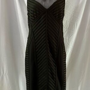 Elegant Black Sleeveless Mesh Bodycon Women’s Illusion Dress